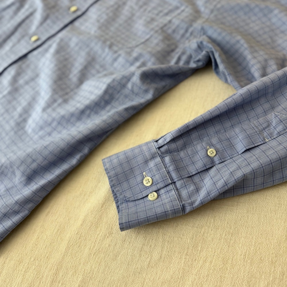Lauren Ralph Lauren Mens Classic Fit Non Iron Blue Check Dress Shirt 16 32/33 - Picture 5 of 7